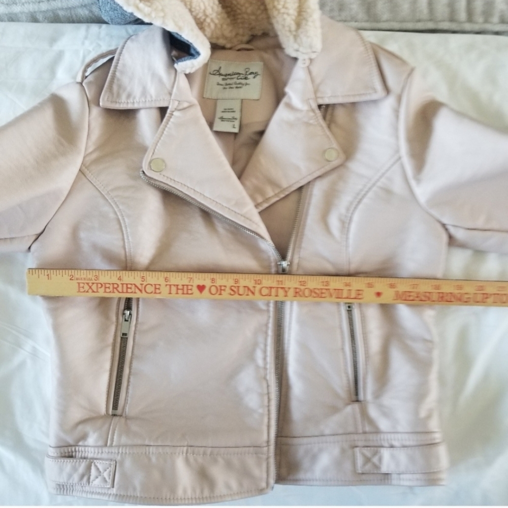 American Rag Faux Leather Moto Jacket in Pink Size Large NWT - Picture 11 of 15
